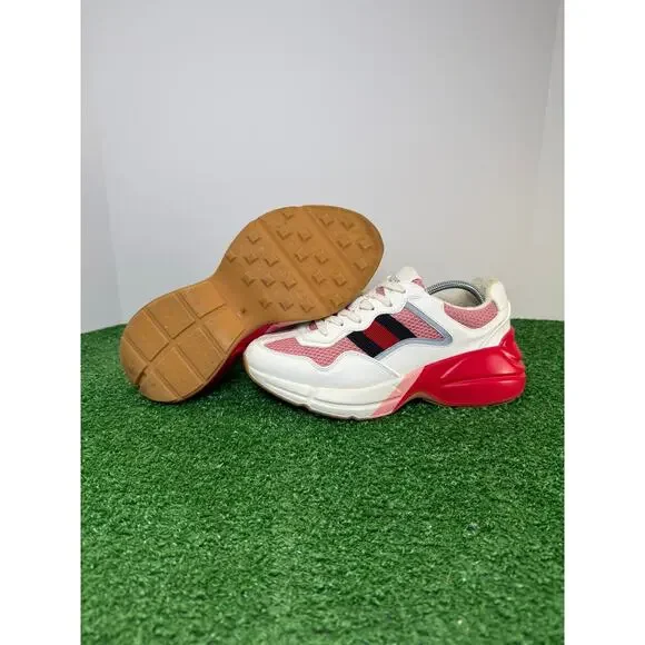 Gucci Rhyton White Red Pink 645771 2h060 9149 SZ 38 - Picture 7 of 11